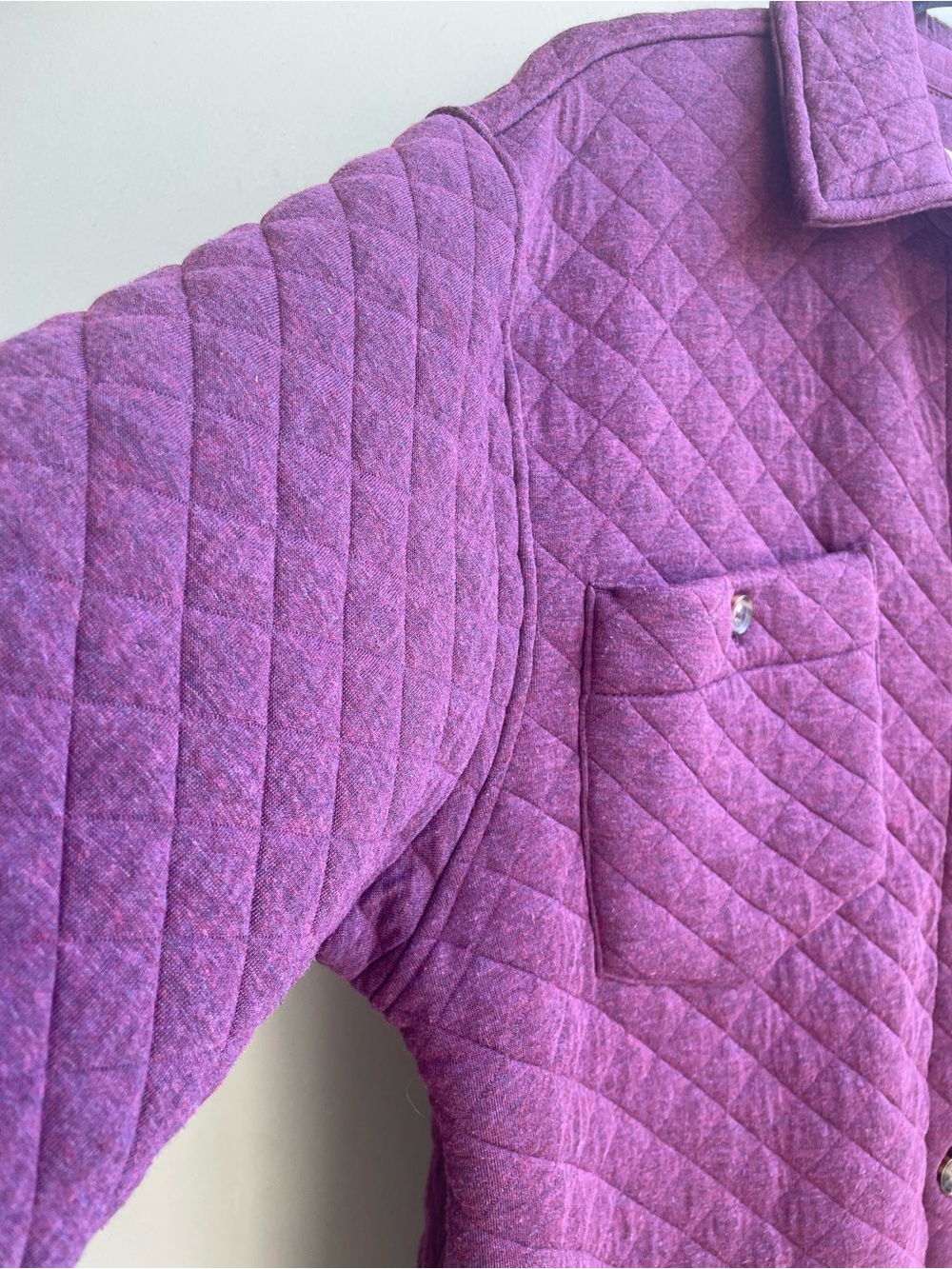 Marine Layer Corbet Quilted Shirt Jacket in Deep Plum Size Large - Picture 13 of 16
